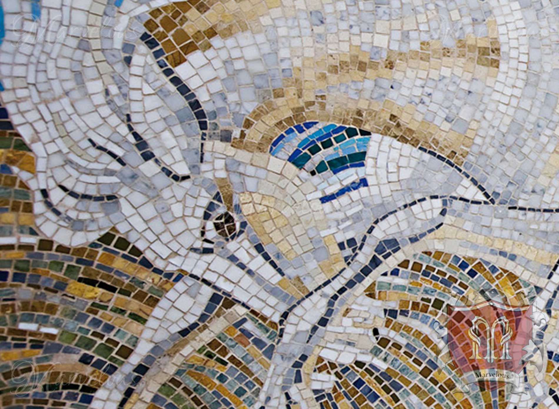 Marble Wall Mosaic: Oculus