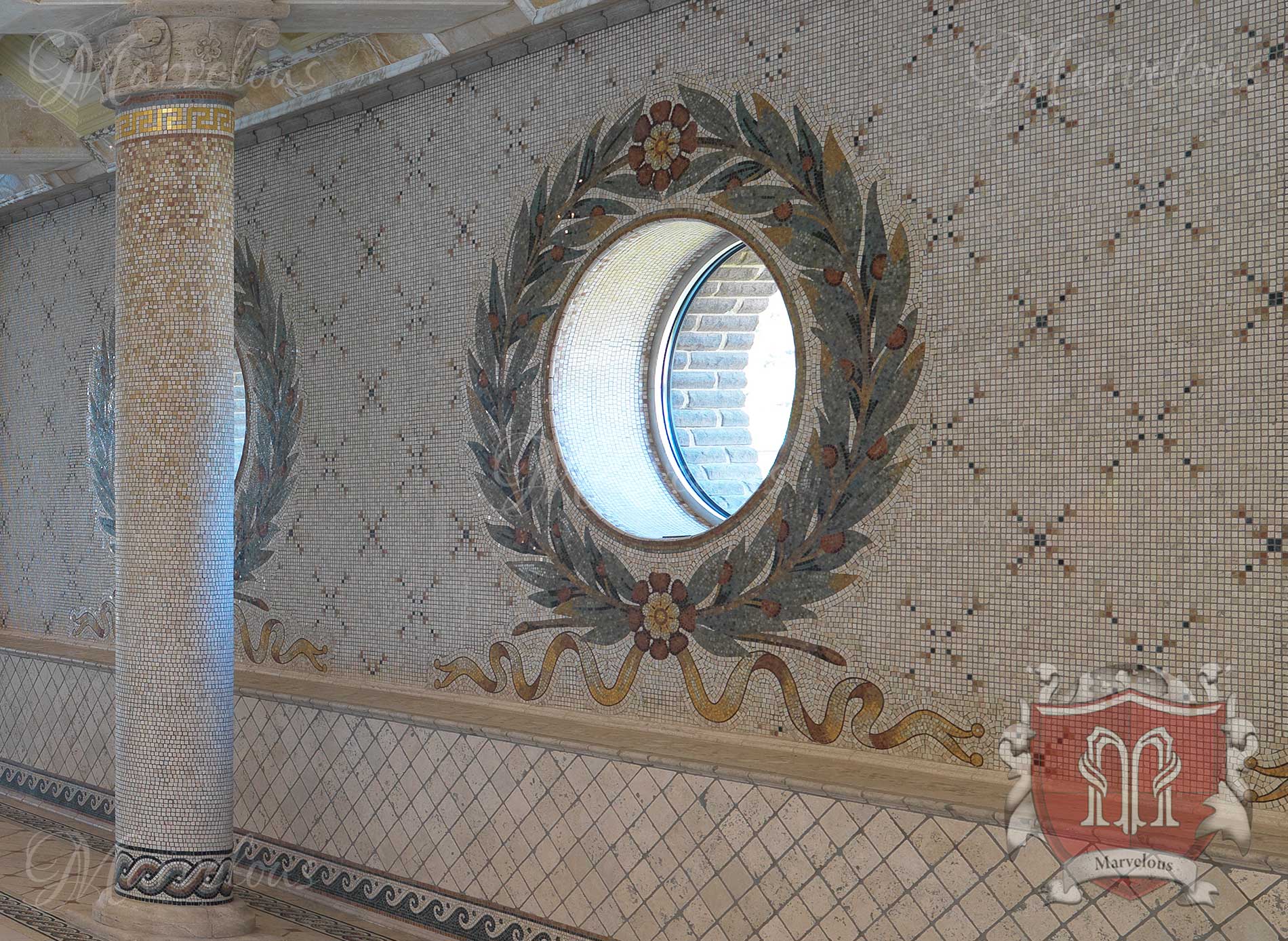 Marble Wall Mosaic: Acqua Vergine